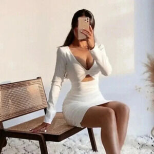 zara cut out draped mini dress Small 8680/318